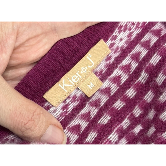 Kier + J 100% Cashmere Sweater Long Sleeve Pullover Pink Cabincore, M - Picture 9 of 11